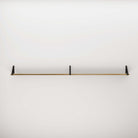 Empty heavy duty shelf against a white backdrop, emphasizing its sleek and modern design.
