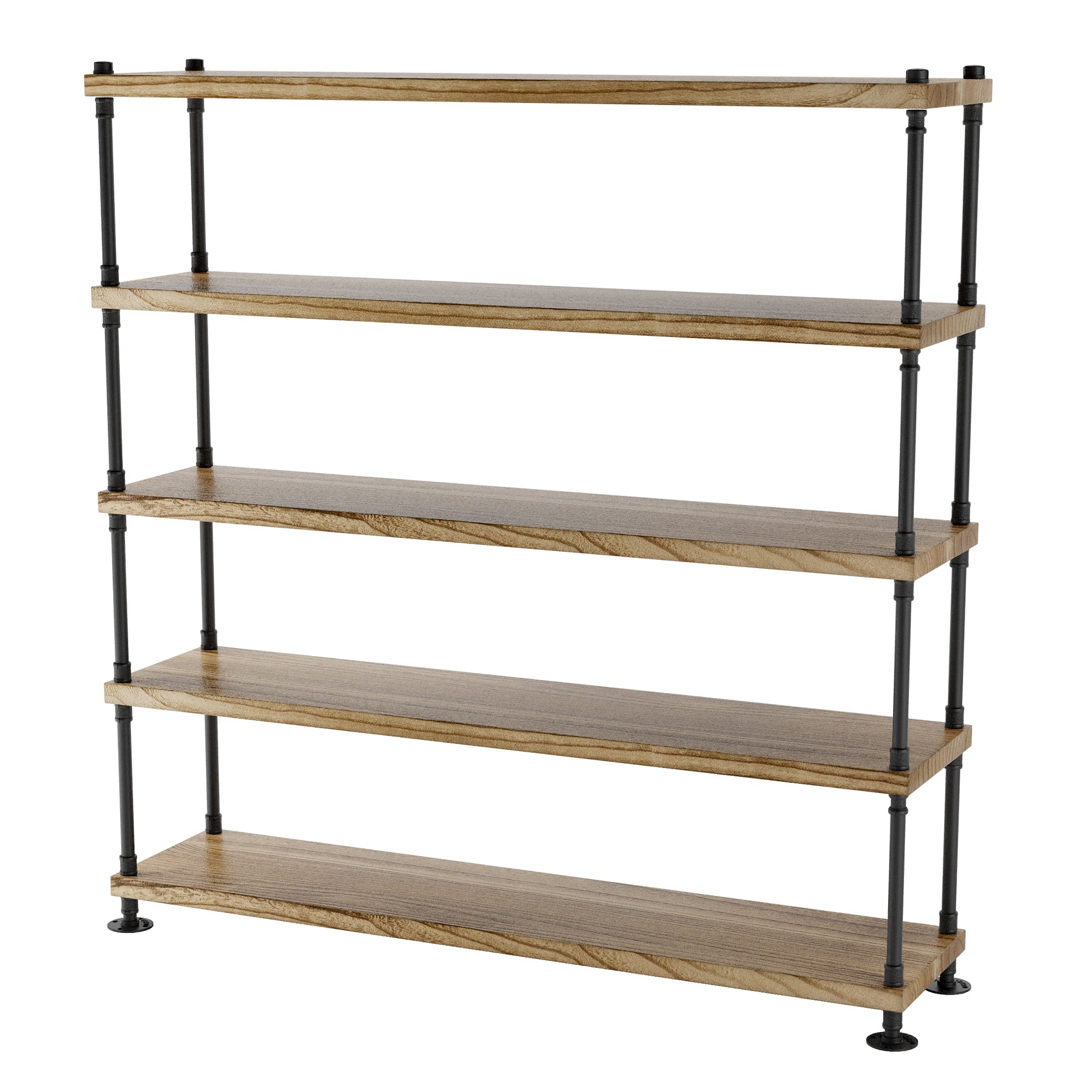 Hanging shelf with metal legs on a white background