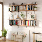 A living room bookshelf filled with books, decorative items, and plants, providing a cozy and personal atmosphere ideal for reading and relaxation.
