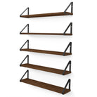 PONZA 24" Floating Shelves for Wall, Rustic Wood Wall Shelves for Bedroom Decor - Set of 4, or 5 - Wallniture