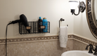 AMALFI Wire Basket for Bathroom Decor Wall Mounted Bathroom Organizer - 2 Sectional - Black - Wallniture