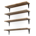 ARRAS Rustic Floating Shelves for Bedroom Storage and Bedroom Decor - Set of 4 - Wallniture