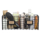 AMALFI Wire Basket for Bathroom Decor Wall Mounted Bathroom Organizer - 2 Sectional - Black - Wallniture