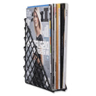 SIENA Wall Mount Magazine Holder and Rustic Wire Basket - Set of 1 - Black - Wallniture