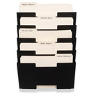 LISBON Wall Mounted File and Magazine Holder - 5 Sectional - Black, White, Gray - Wallniture
