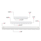 PHILLY Floating Shelves Wall Bookshelf and Picture Ledge - Multisize - Set of 3 - White, Navy Blue, Gray, Walnut - Wallniture