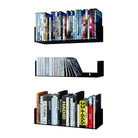 BALI U Shape Floating Shelves Wall Bookshelf Metal – 17” Length – Set of 3 – White, Black - Wallniture