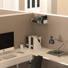 BUROBALI Metal Cubicle Hanging Bookshelf for Office Decor– 17" Length – White - Wallniture
