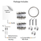 BARRE Wire Curtain Rod and Multi-Purpose Curtain Clips - 24 or 48 Clips - Stainless Steel - Wallniture
