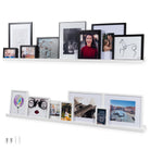 DENVER Floating Shelves Wall Bookshelf and Picture Ledge – 60” Length x 3.15" Depth – Set of 2 - White - Wallniture