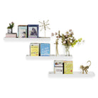 PHILLY Floating Shelves and Wall Bookshelf for Bedroom Decor – 31.5” Length – Set of 3 – White - Wallniture