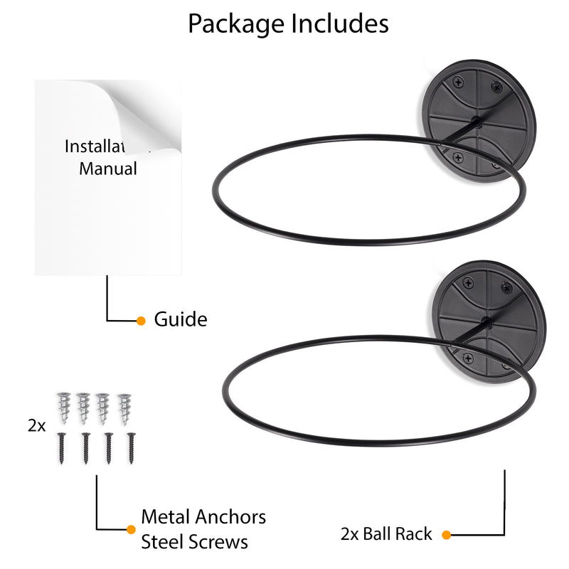 SPORTA Ball Rack - Set of 2 - Black - Wallniture