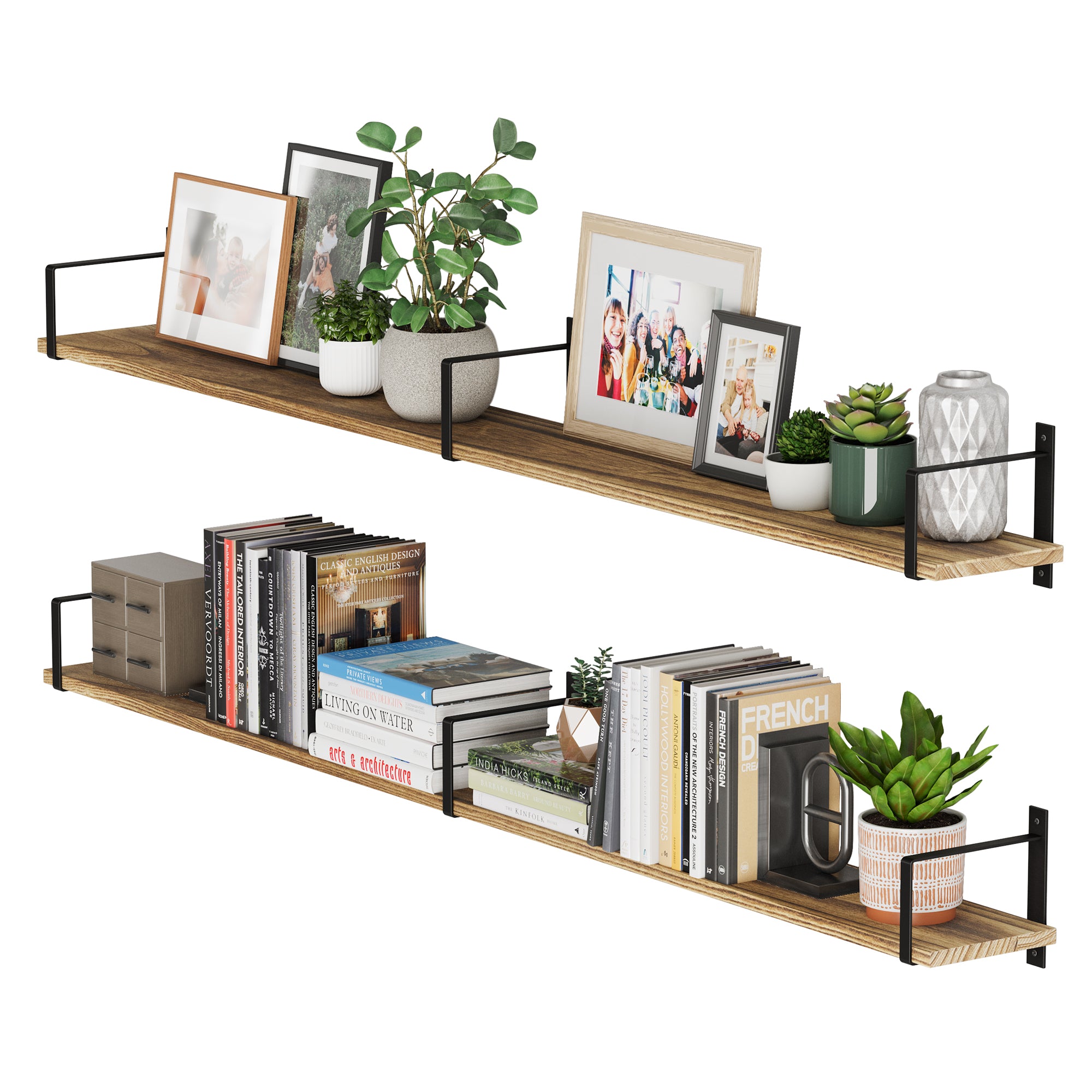 TURIN 60 Wall Bookshelf, 4-Tier Floating Shelves for Bookcase