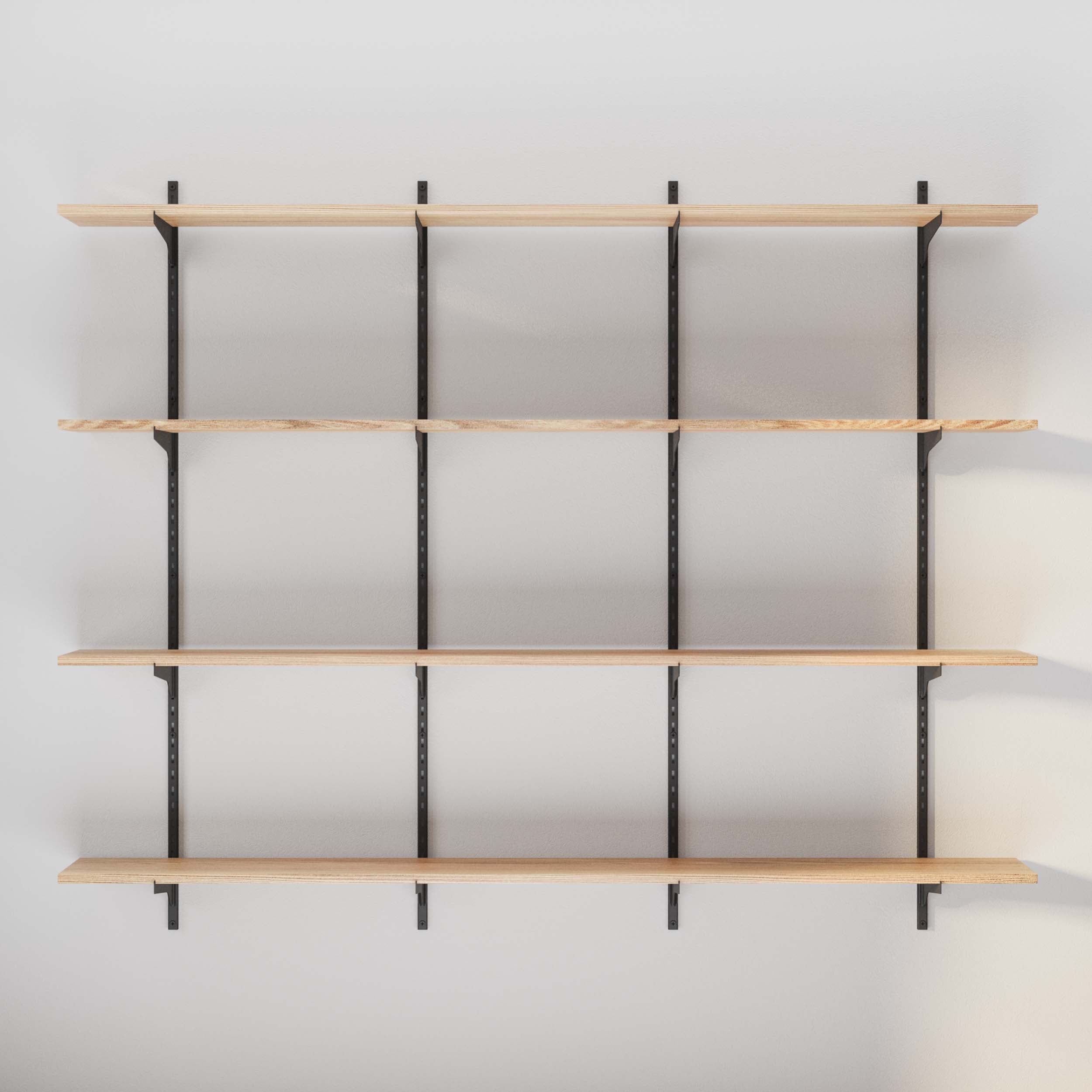 An empty 3 tier shelf setup, showcasing a minimalist and adaptable design suitable for any modern space, awaiting personalization.