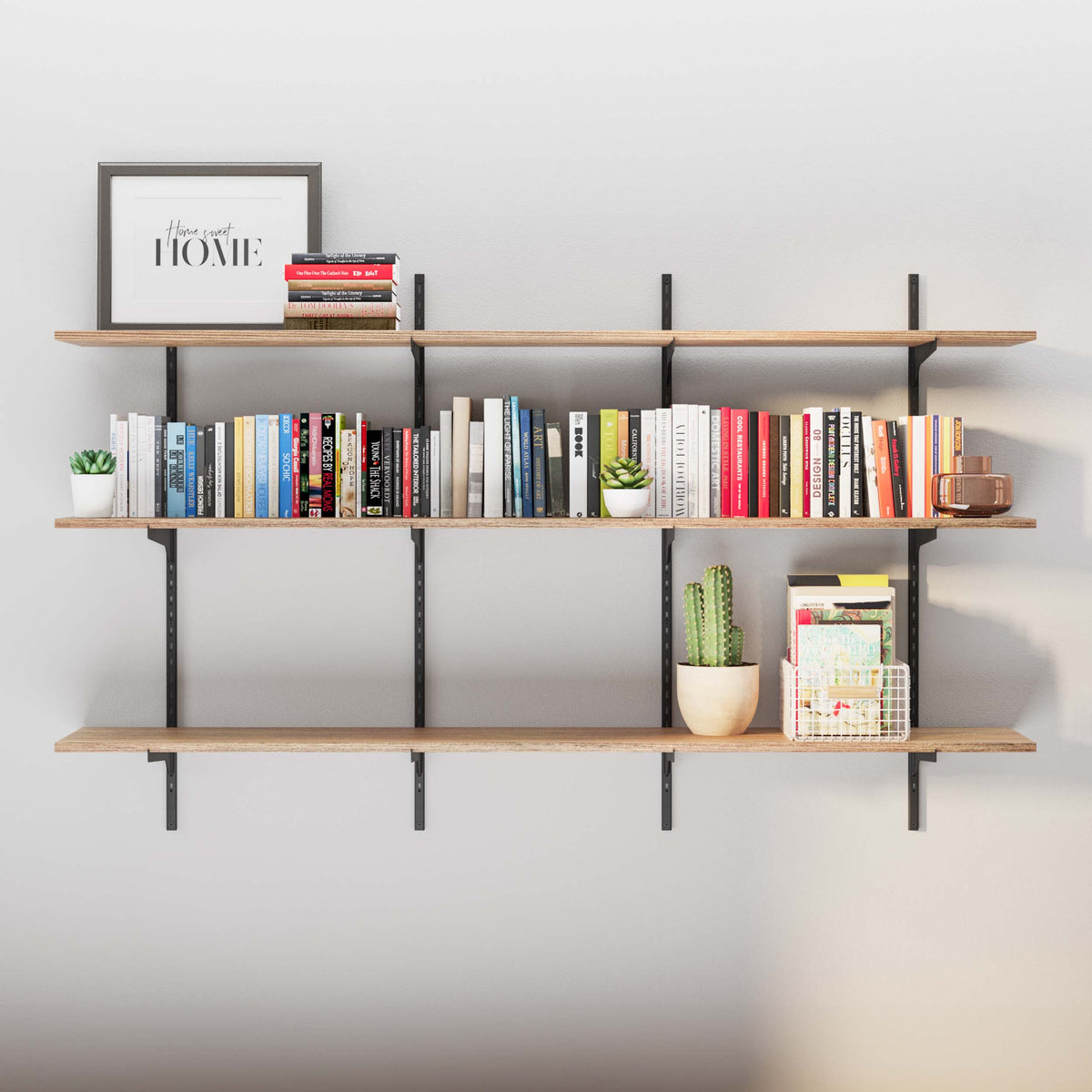 TURIN 60'' Adjustable Shelves 2 Tier, 3 Tier, 4 Tier Shelves for Wall ...