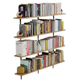 ARRAS 48"x6" Floating Shelves for Wall Storage, Living Room Book Shelf for Wall, Rustic Wall Shelves for Bedroom - Set of 4 - Burnt