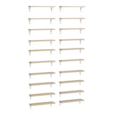 ARRAS 17"x4.5" Floating Shelves for Wall, Shelves for Garage Storage, Wall Bookshelf, Pantry & Kitchen Shelving, Wall Shelves for Living Room - Set of 20 - Natural