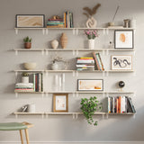 ARRAS 17"x4.5" Floating Shelves for Wall, Shelves for Garage Storage, Wall Bookshelf, Pantry & Kitchen Shelving, Wall Shelves for Living Room - Set of 20 - Natural