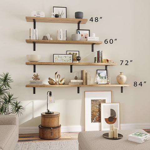 CERVO Floating Wall Shelf, 48-84 Inch Long Storage Shelves Room Decor ...