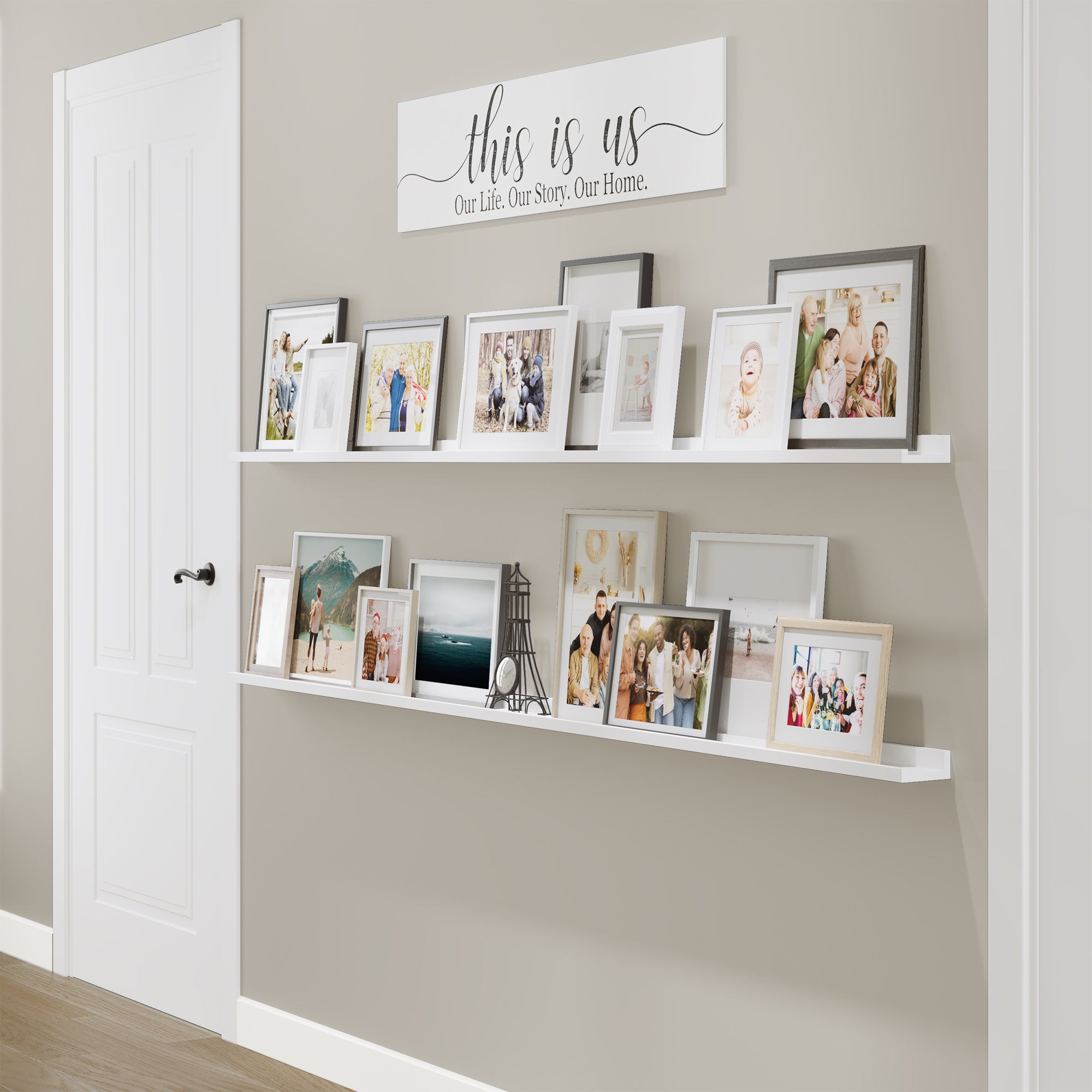 Long white picture ledge outlet