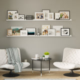 DENVER 84" Floating Shelves for Wall, White Picture Ledge for Picture Frames Collage Wall Decor, Wall Shelves for Living Room, Long Wall Shelf - White