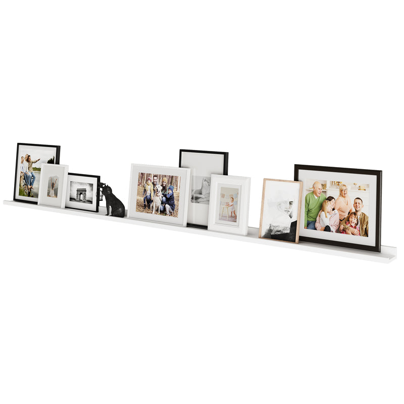 DENVER 84" Floating Shelves for Wall, White Picture Ledge for Picture Frames Collage Wall Decor, Wall Shelves for Living Room, Long Wall Shelf - White