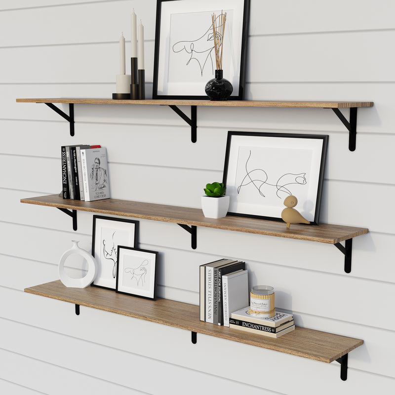 FORME 60 inch Long x 10 in Deep Rustic Floating Shelves for Wall, Wall ...