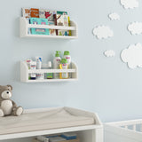 LISSA Floating Shelves Wall Bookshelf for Nursery Decor – 16.5” Length – White