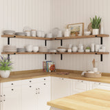MENTON 60"x9.25" Floating Shelves for Wall Storage,  Living Room Wall Bookshelf, Floating Shelf Heavy Duty Brackets with 1.5" Thick - Set of 2 - Burnt