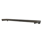 1.5" thick real wood long pipe shelf with a rustic wood board and heavy-duty black pipe brackets. Durable wall-mounted shelf design for displaying books, décor, kitchen essentials, or organizing office and living room spaces.