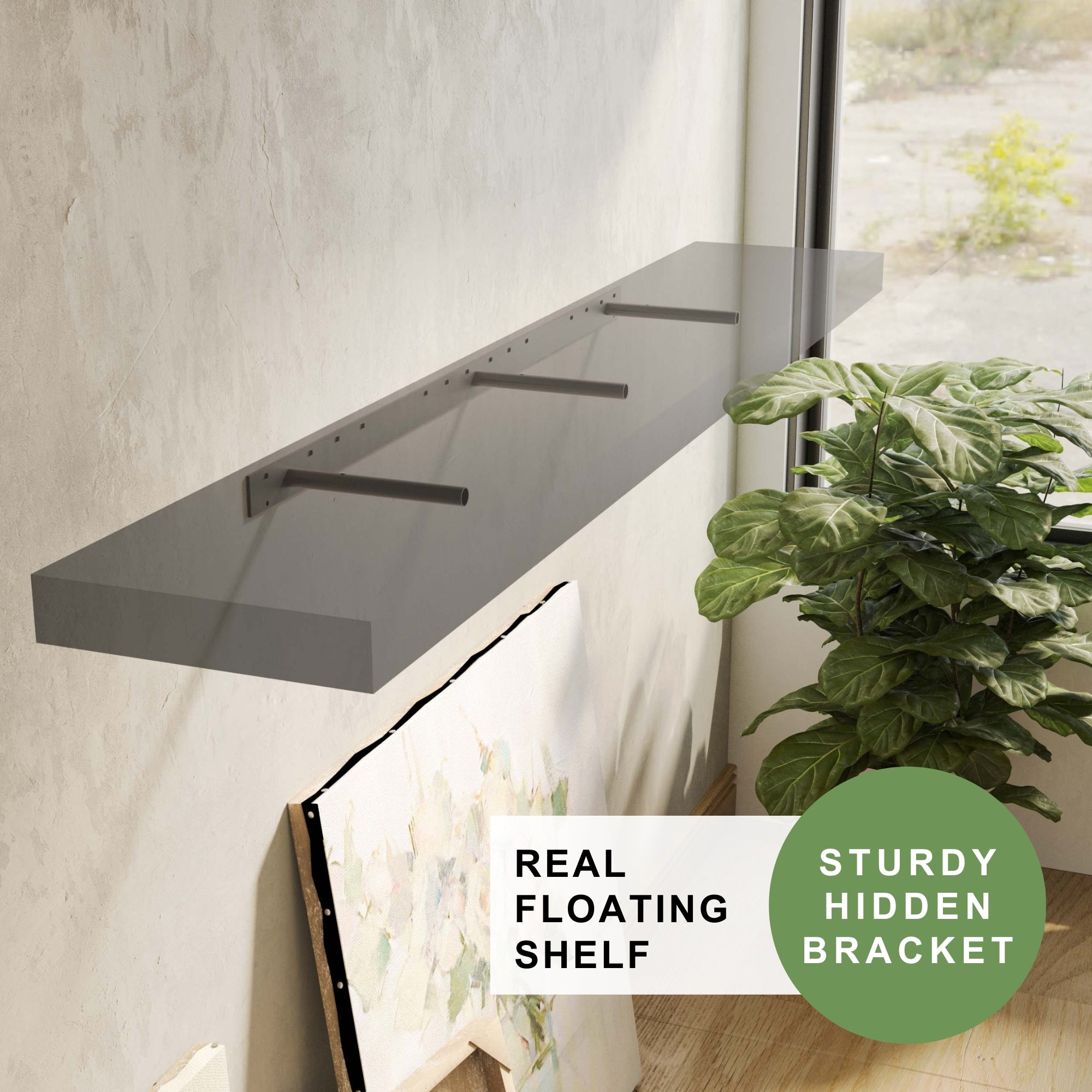 RONDA 60 inch Floating Shelf, Wall Shelves for Living Room, Floating B ...
