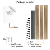 TURIN 60"x10" Floating Shelves for Wall Storage, Wall Bookshelf, Rustic Wall Shelves with Adjustable Standard Rail Bracket System, Book Shelf for Wall - Set of 3 - Burnt