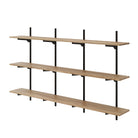 3 tier floating shelf with adjustable brackets on a white background