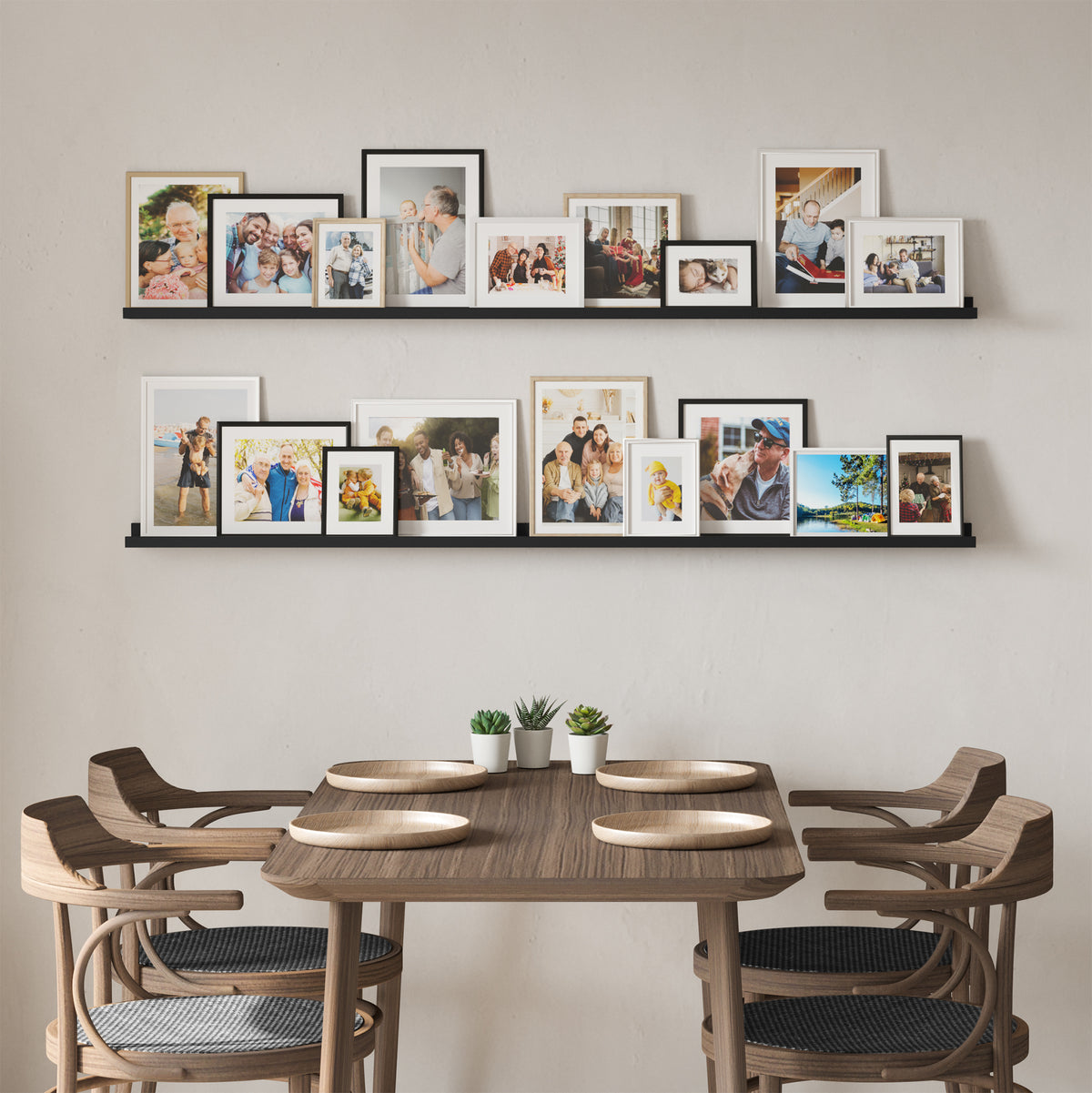 LAGOS 60'' Picture Ledge Shelf, Floating Shelves Black, Long Shelf ...