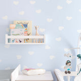 16.5'' Nursery Book Shelves, Wall Bookshelf for Kids, Wood Floating Shelves for Kids Room - Set of 3 - White