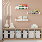 24'' Nursery Book Shelves, Wall Bookshelf for Kids, Wood Floating Shelves for Kids Room - Set of 3 - White