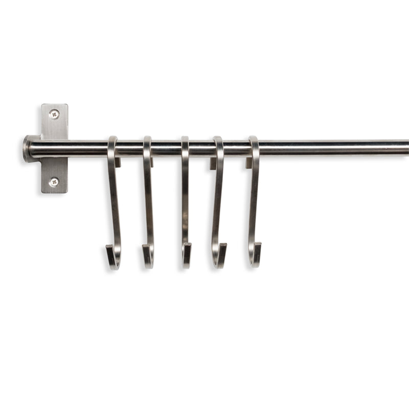 LYON Kitchen Utensil Holder with 10 S Hooks for Hanging – 23.25” Length –  Silver - Wallniture