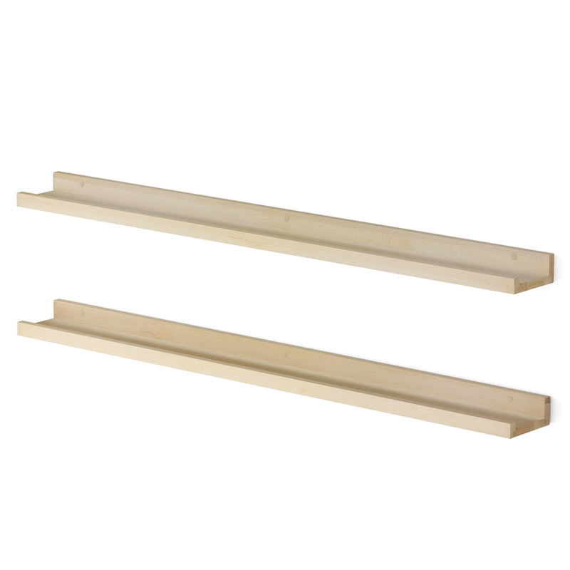 DENVER Floating Shelves Wall Bookshelf and Nursery Decor –  36” x 3.6" –  Set of 2 – Natural - Wallniture