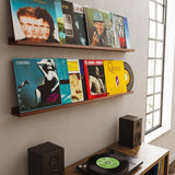 DENVER Floating Shelves and Picture Ledge for Living Room Decor – 48” x 3.7" – Set of 2 – Walnut - Wallniture