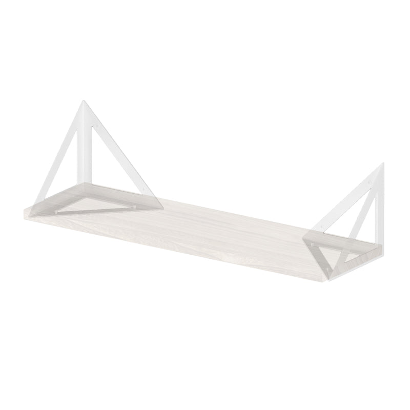 MINORI Geometric Triangle Shelf Brackets for Floating Shelves, Wall Shelves Brackets for Rustic Decor - Set of 2 - White - Wallniture