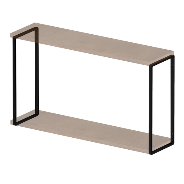 PORTO 2-Tier Rectangular Shelf Brackets for Floating Shelves, Wall Shelves Brackets for Rustic Decor - Set of 2 - Wallniture