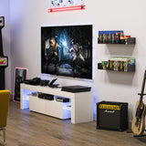 BALI U Shape Floating Shelves Wall Bookshelf and Video Game Shelf for Living Room Decor – Set of 2 – Black - Wallniture