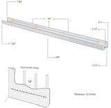 DENVER Floating Shelves Wall Bookshelf and Picture Ledge – 60” Length x 3.15" Depth – Set of 2 - White - Wallniture