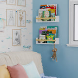 Florida Floating Shelves for Kids Room Decor, Kids Bookshelf, Nursery Decor Wood Shelf for Wall - Set of 2 - White - Wallniture