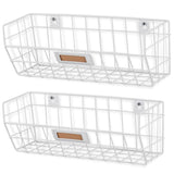 MACON Wire Fruit Basket, Kitchen Organization and Storage Rack - Set of 2 - White - Wallniture