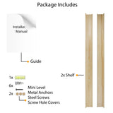 DENVER Floating Shelves and Picture Ledge for Bedroom Decor – 46” x 3.6" – Set of 2 – Natural - Wallniture