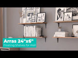 ARRAS Rustic Floating Shelves for Bedroom Storage and Bedroom Decor - Set of 4