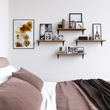 ARRAS Rustic Floating Shelves for Bedroom Storage and Bedroom Decor - Set of 4 - Wallniture