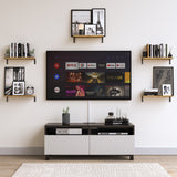 PALMA 17" Rustic Floating Shelves, Wall Bookshelf for Bedroom Decor – Set of 5 – Natural Burned - Wallniture