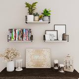 AVILA 17" Rustic Floating Shelves, Wall Bookshelf for Living Room Decor - Set of 3 - Wallniture